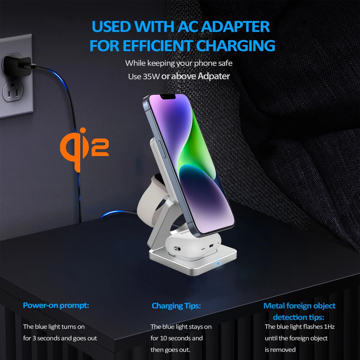 Trifold MagStand Qi2